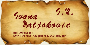 Ivona Maljoković vizit kartica
